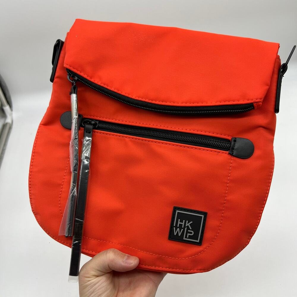 IHKWIP Foldover Saddle Crossbody with RFID Card Holder Blood Orange